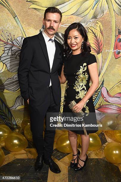 Adam Selman and Alina Cho attend the MAC x Guo Pei dinner on May 5, 2015 in New York City.