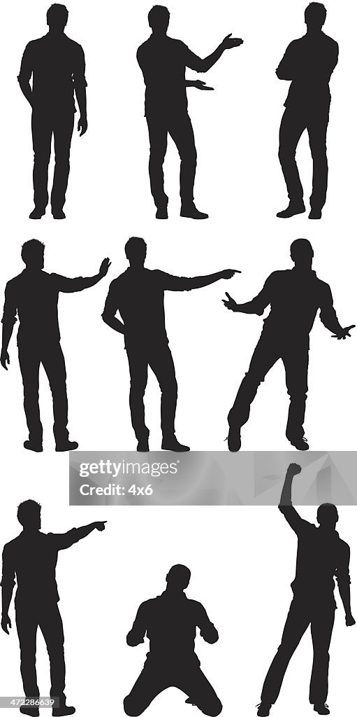 Man standing in different poses
