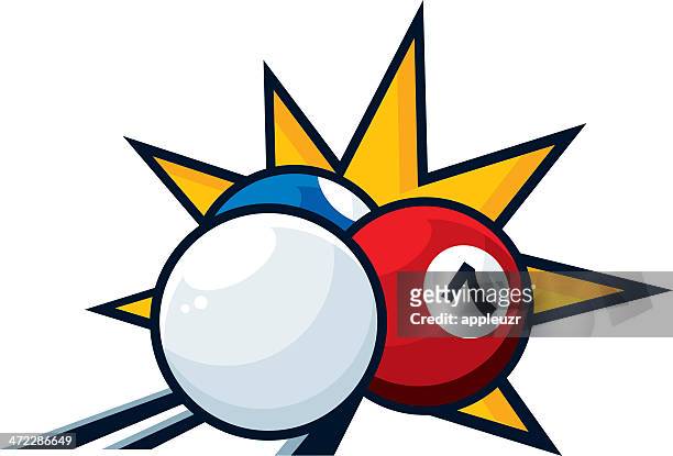 billiards shot - cue ball stock illustrations