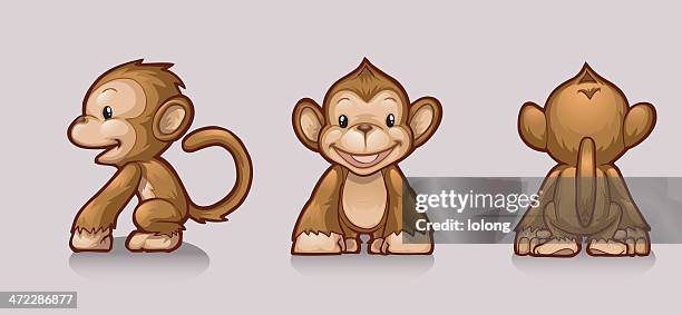 monkey - monkey tail stock illustrations
