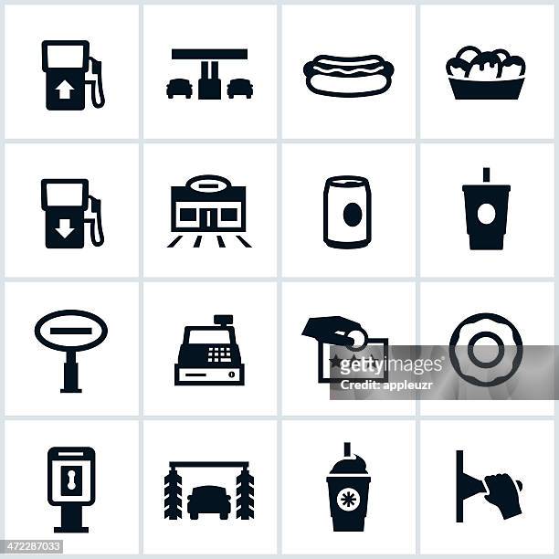 gas station icons - 便利 幅插畫檔、美工圖案、卡通及圖標