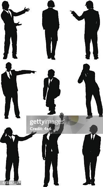 businessmen in different poses - scratching head stock illustrations