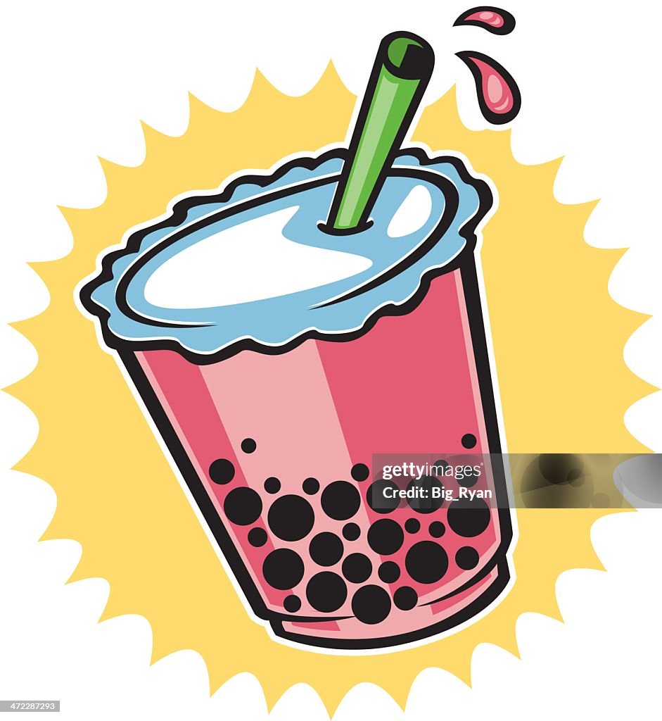 Exploding Boba Cartoon Cartoon Boba Tea High-Res Vector Graphic - Getty Images