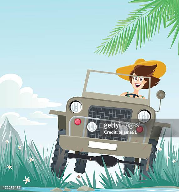 safari - off road vehicle stock illustrations