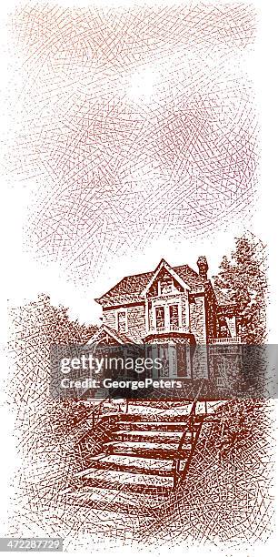 victorian house - pavement texture stock illustrations
