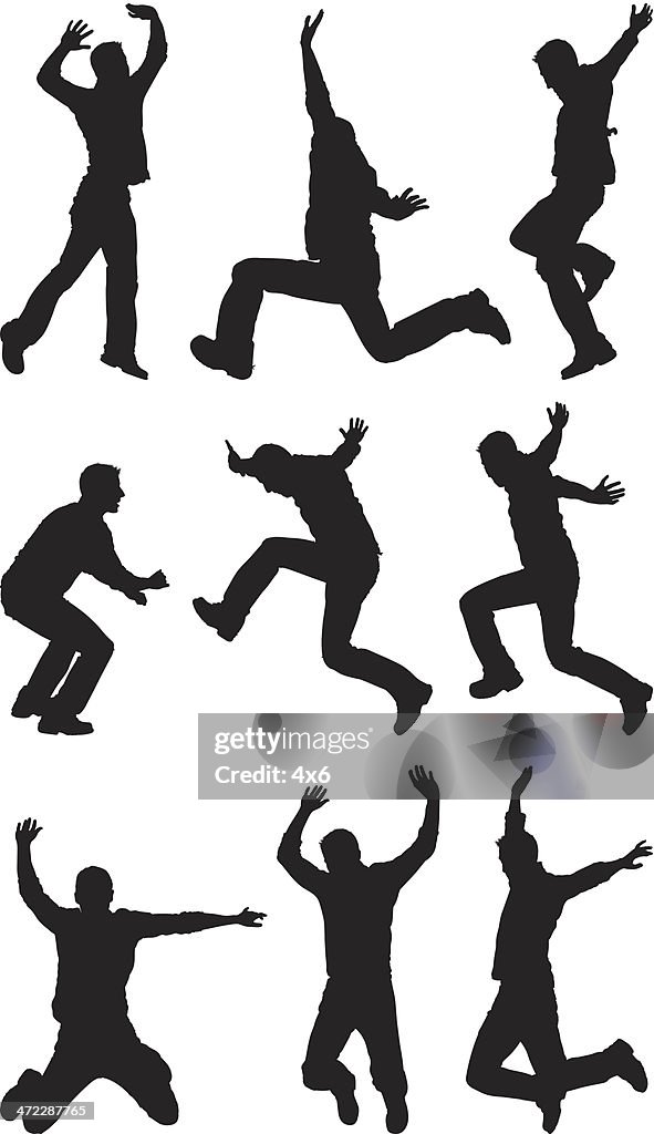 Multiple images of a man jumping