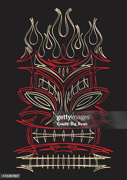 illustrations, cliparts, dessins animés et icônes de tiki fines rayures - à fines rayures
