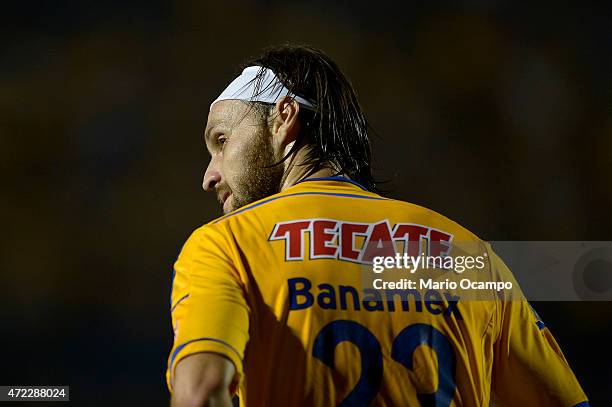 Edgar Lugo of Tigres looks on during a second leg match between Tigres and Universitario de Sucre as part of round of sixteen of Copa Bridgestone...