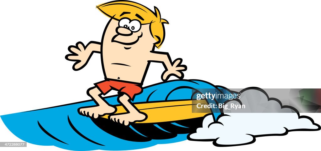 Retro surfer cartoon