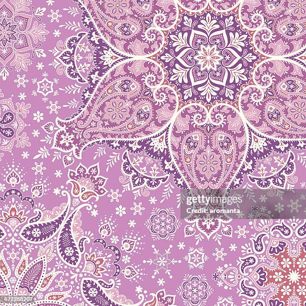 winter paisley - rangoli vector stock illustrations