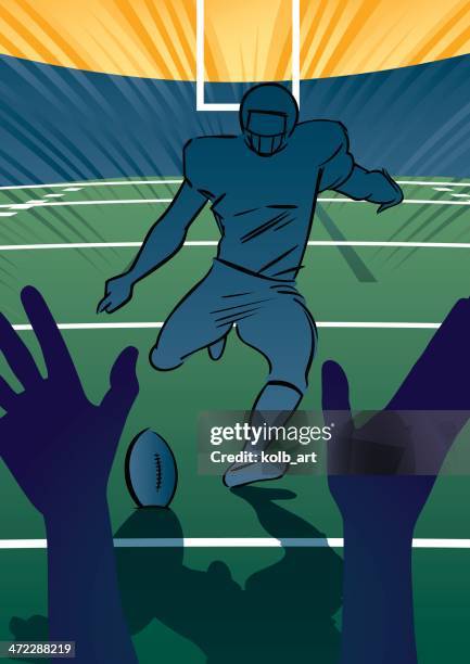 american football scene - field goal - goal post stock illustrations