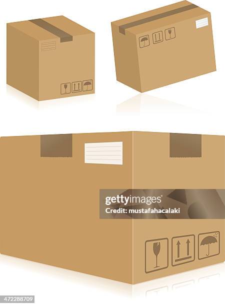 cardboard boxes - product box stock illustrations