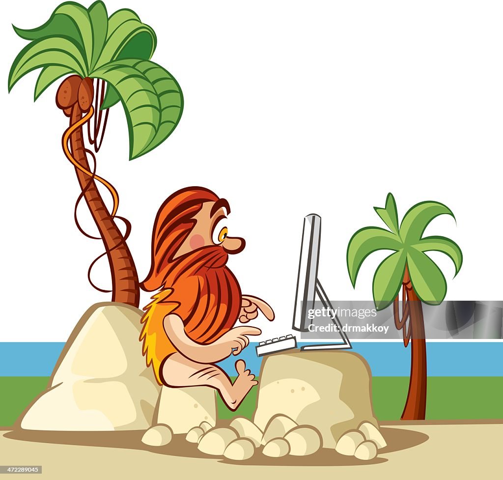 Caveman Vs Computer Caveman And Computer High-Res Vector Graphic - Getty Images