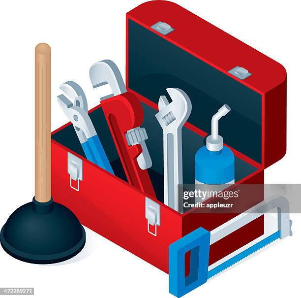 ilustrações, clipart, desenhos animados e ícones de encanador de ferramentas - plumber