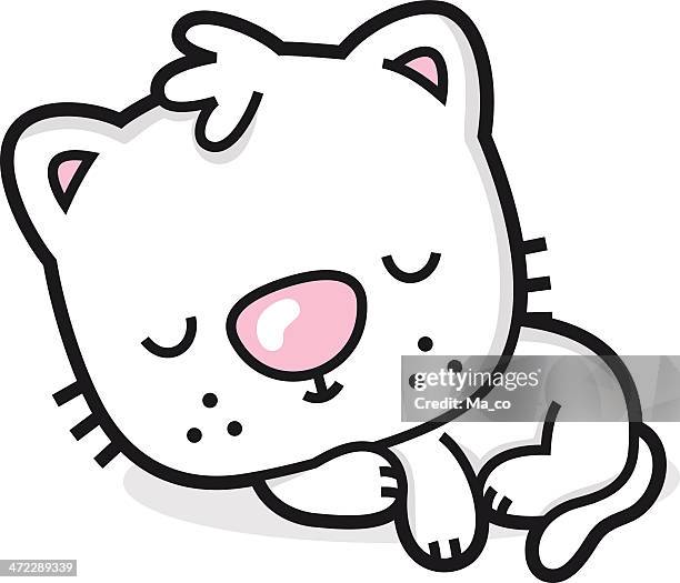 cat sleeps and dreams - cat lying stock illustrations