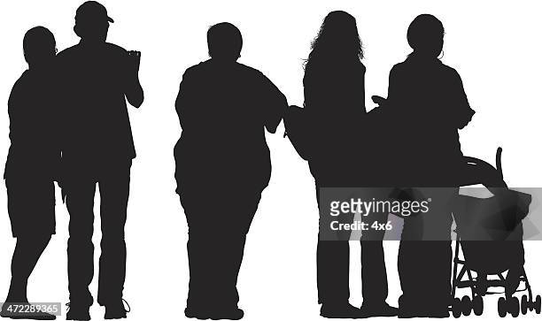 casual people on street - woman full body behind stock illustrations