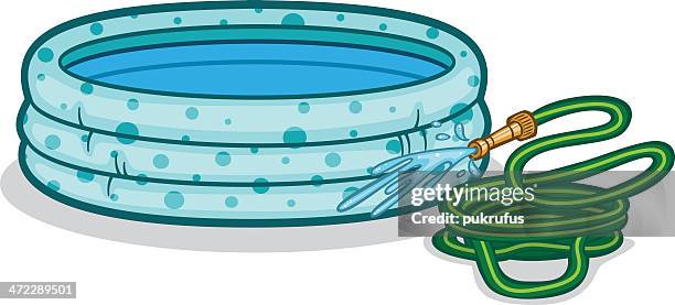 kiddie pool - paddling pool stock illustrations