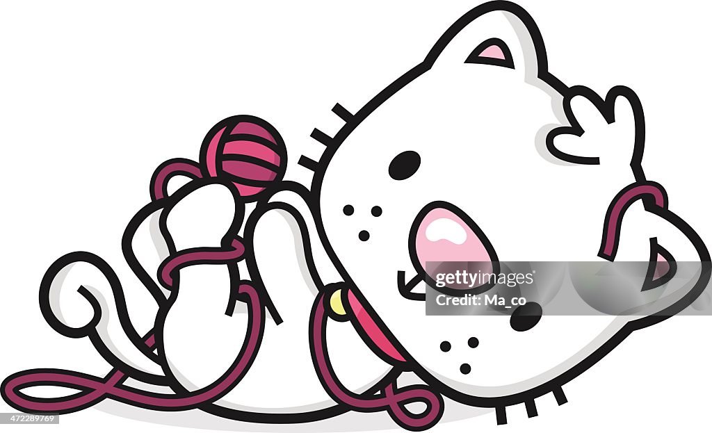 Cartoon Cat Plays With A Ball Of Wool High-Res Vector Graphic - Getty Images Cartoon Cat Plays With A Ball Of Wool High-Res Vector Graphic - Getty Images