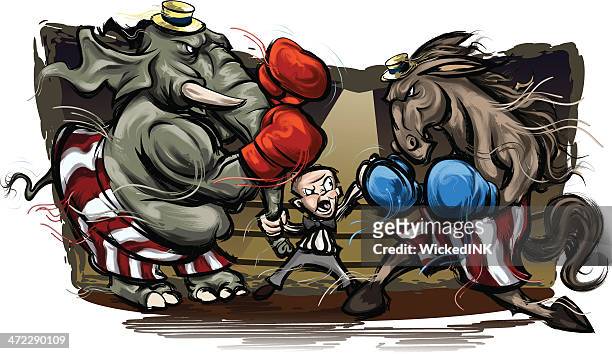 political election grudge match - presidential candidate stock illustrations