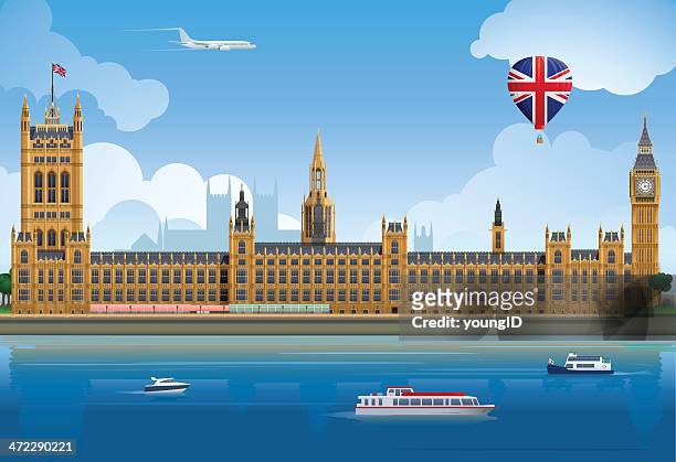 stockillustraties, clipart, cartoons en iconen met houses of parliament - houses of parliament london