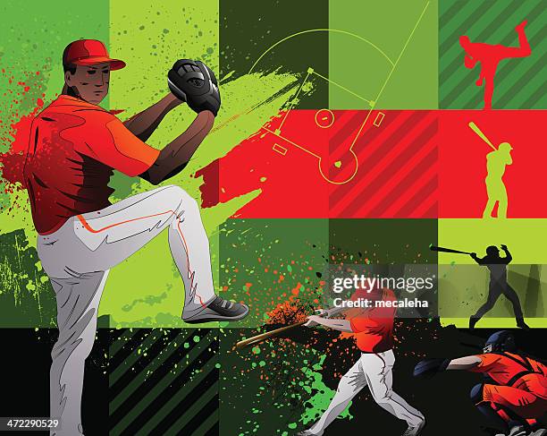 stockillustraties, clipart, cartoons en iconen met baseball design - baseball background