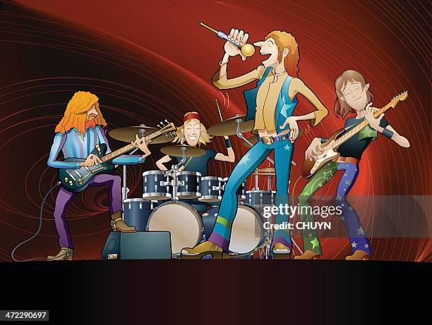 super star concert - classic rock stock illustrations