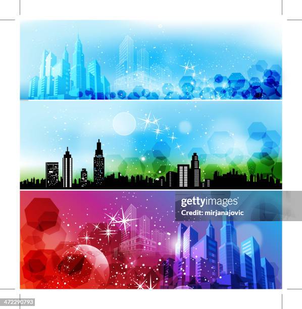 city banners - blurry office background stock illustrations