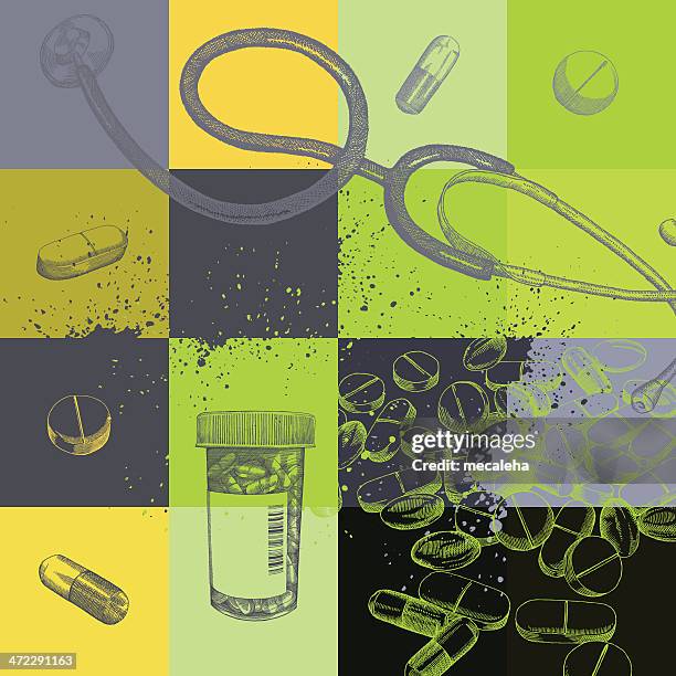 pharma grunge background - stethoscope abstract stock illustrations