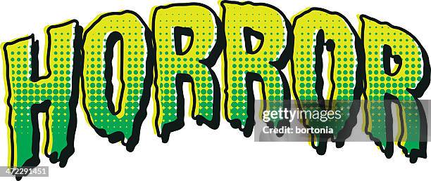 vintage horror comic book lettering - shock stock illustrations
