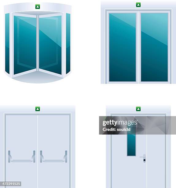 stockillustraties, clipart, cartoons en iconen met doors - draaideur