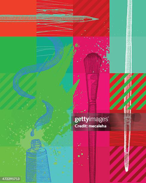 stockillustraties, clipart, cartoons en iconen met arts and crafts - paint tube