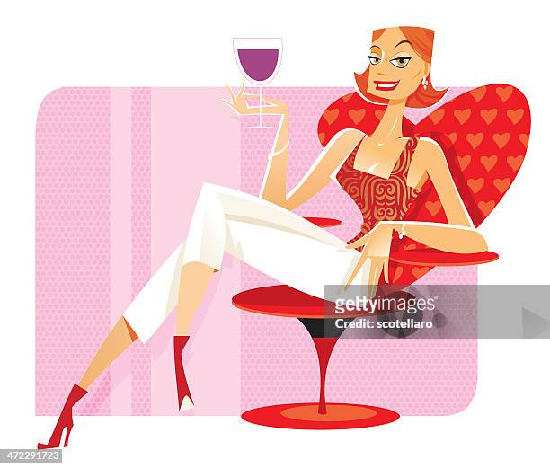 Woman With Glass Red Wine High-Res Vector Graphic - Getty Images