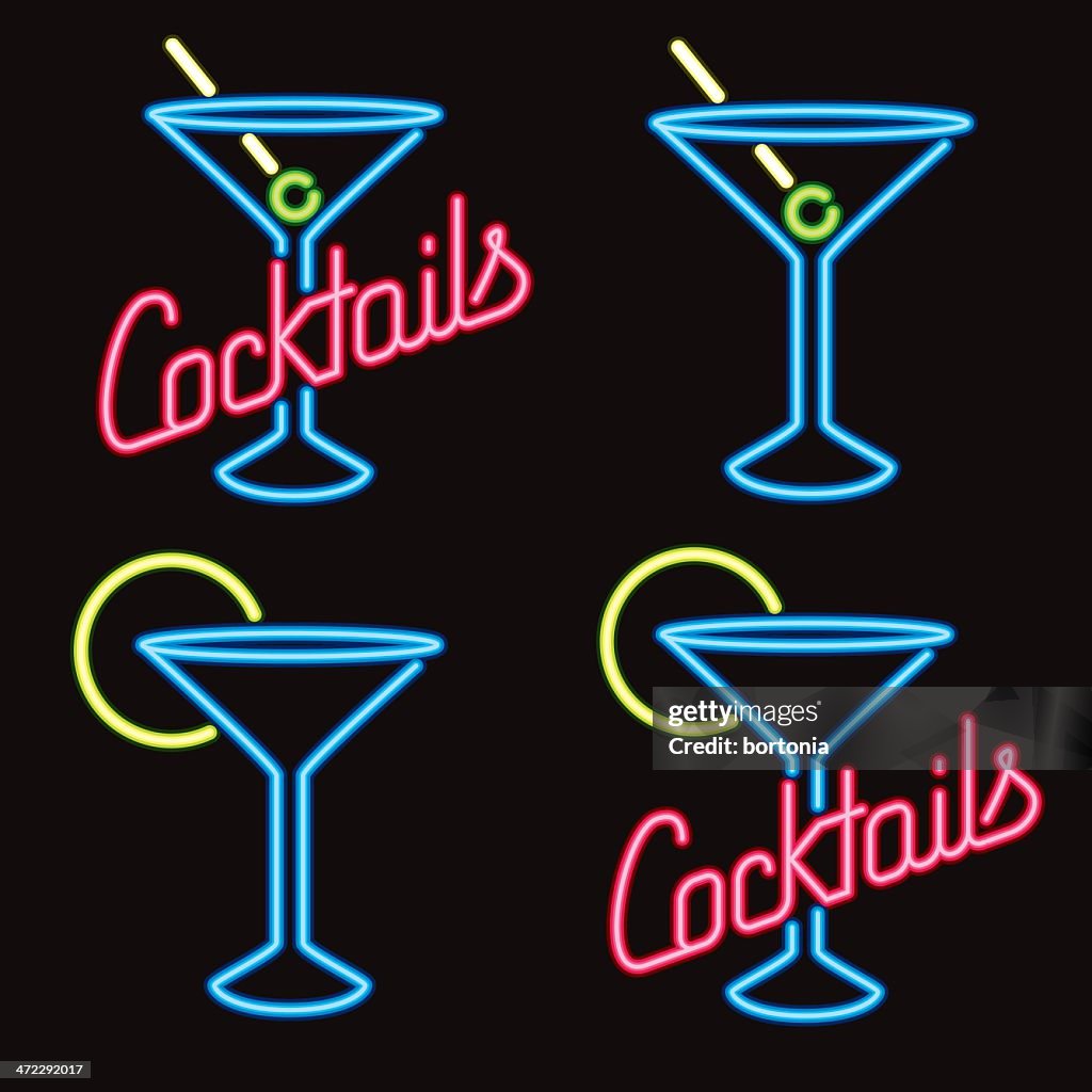 Neon Cocktail Lounge Signs