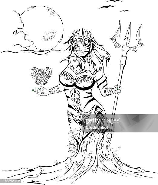 sea queen - queens head stock illustrations