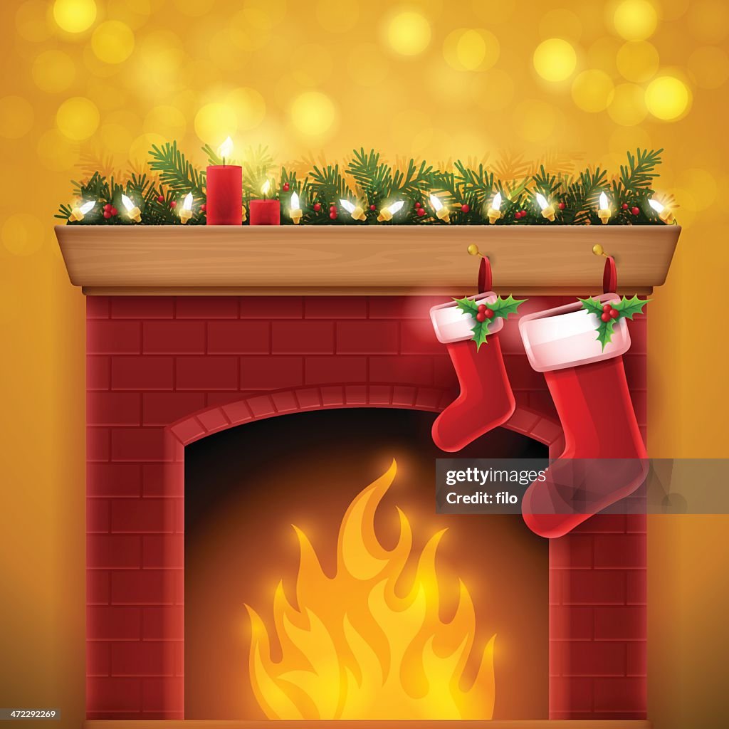 Christmas Fireplace High-Res Vector Graphic - Getty Images