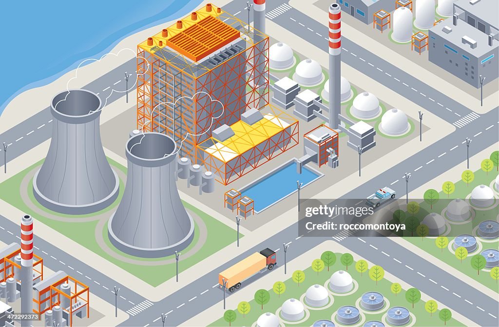 Isometric Nuclear Plant High-Res Vector Graphic - Getty Images
