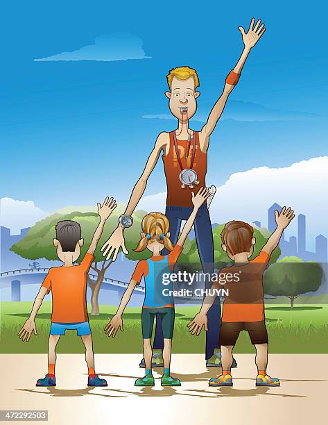 pe time - school gymnasium stock illustrations