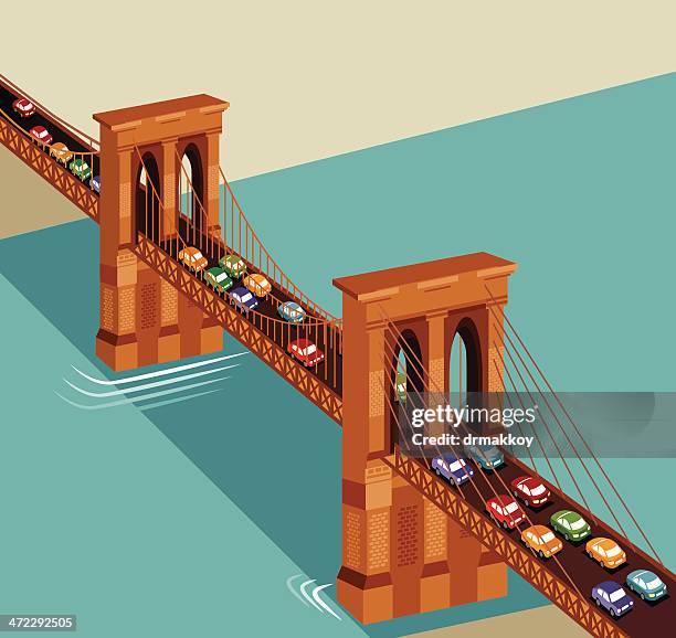 brooklyn bridge - brooklyn stock illustrations