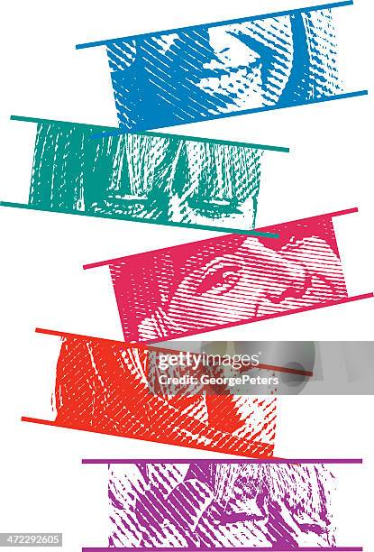 mixed emotions - two faces stock illustrations