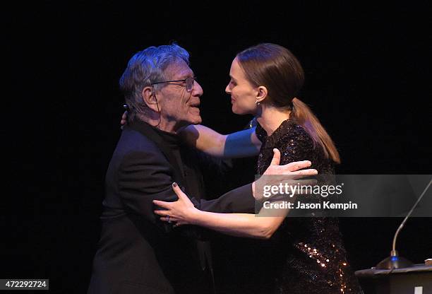 Author Amos Oz and actress Natalie Portman attend the UCLA Younes & Soraya Nazarian Center For Israel Studies 5th Annual Gala at Wallis Annenberg...