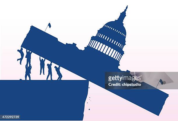 congress tipping - collapsing stock illustrations