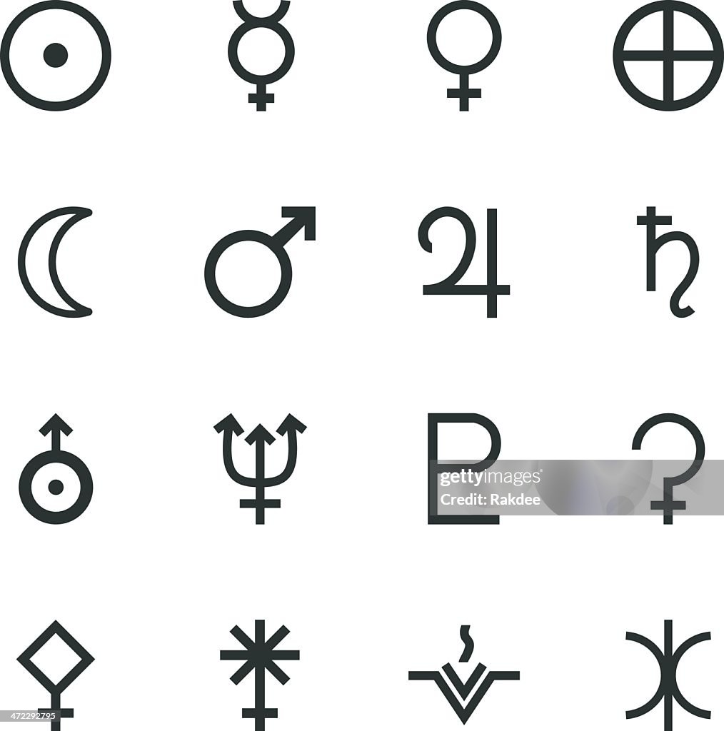 Solar System Silhouette Icons
