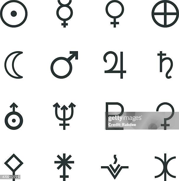 solar system silhouette icons - solar system white background stock illustrations