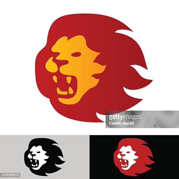 löwe-symbol - lion tattoo stock-grafiken, -clipart, -cartoons und -symbole