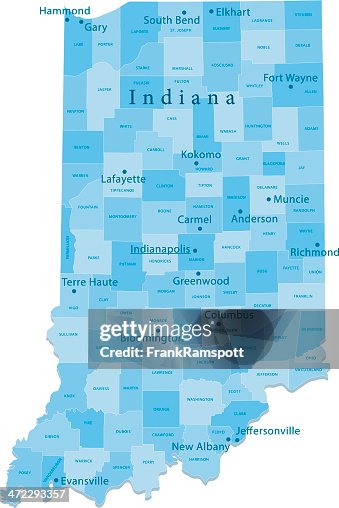 Indiana Vector Map Regions Isolated High-Res Vector Graphic - Getty Images