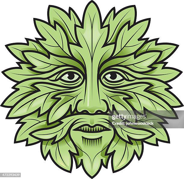 ilustrações de stock, clip art, desenhos animados e ícones de homem verde - paganismo