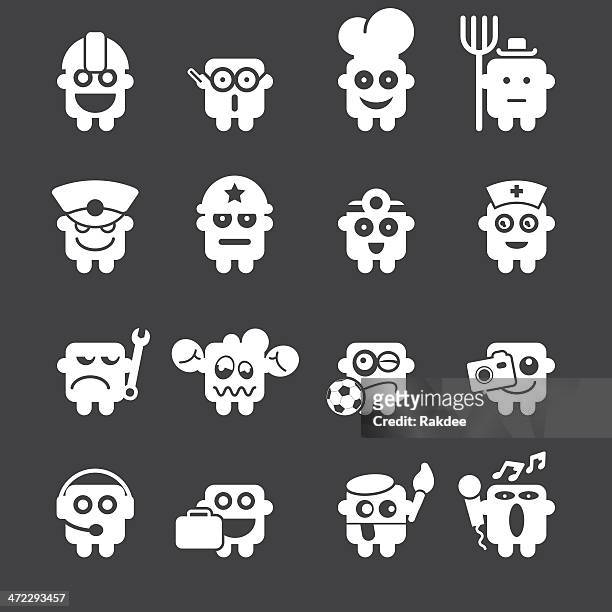 emoticons-set 4-weiße serie/eps10 - stick out tongue emoji stock-grafiken, -clipart, -cartoons und -symbole