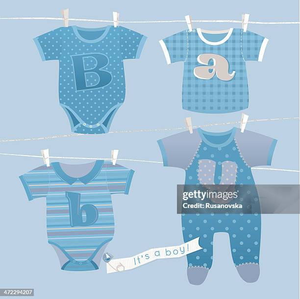 it's a boy - pyjamas stock illustrations