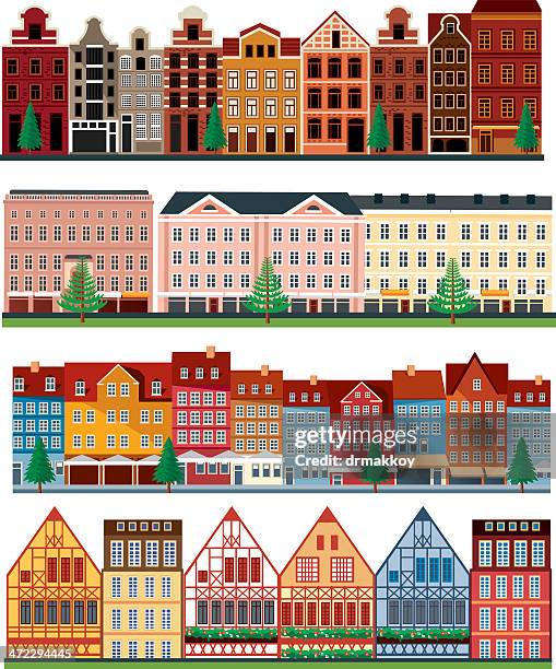 europe architecture - german house stock illustrations