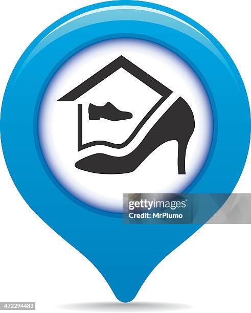 shoe store map pointer - department store interior stock illustrations